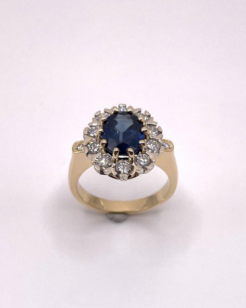Bague 2 ors, saphir et diamants_1