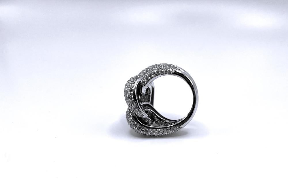 Bague or blanc maillons, diamants_2