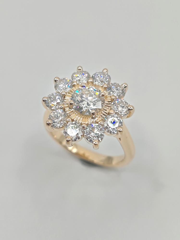 Bague or jaune, diamants
