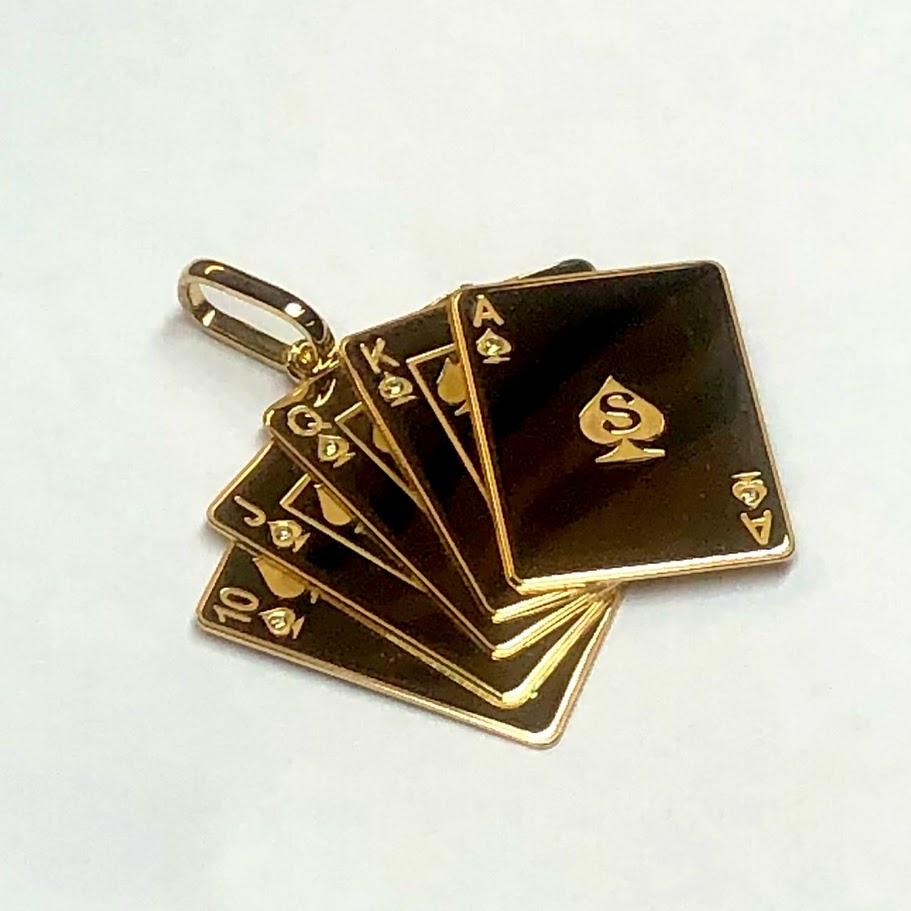 Pendentif or jaune Poker