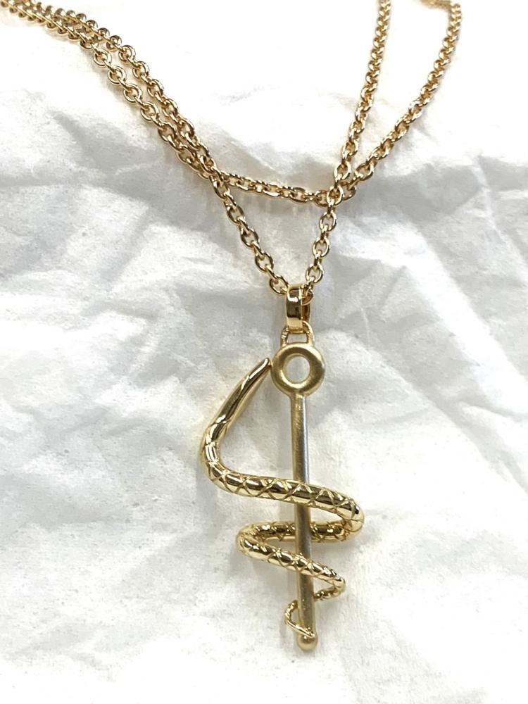 Pendentif or jaune serpent