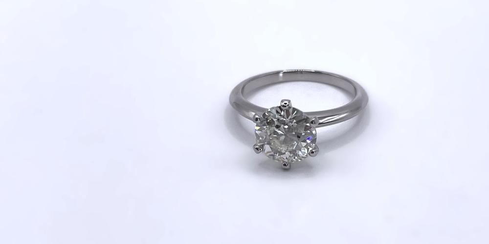 Solitaire or blanc diamant serti 6 griffes_1
