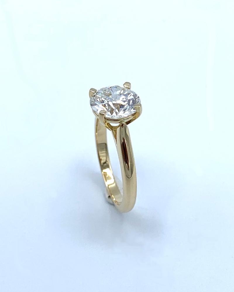 Solitaire or jaune diamant
