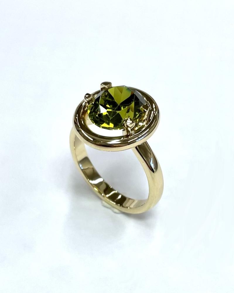 Solitaire or jaune quartz lemon