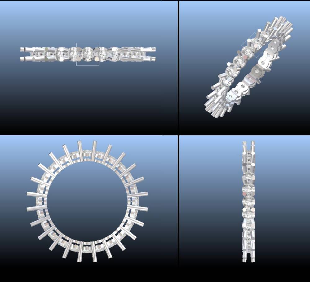 3D Alliance tour complet or blanc diamant