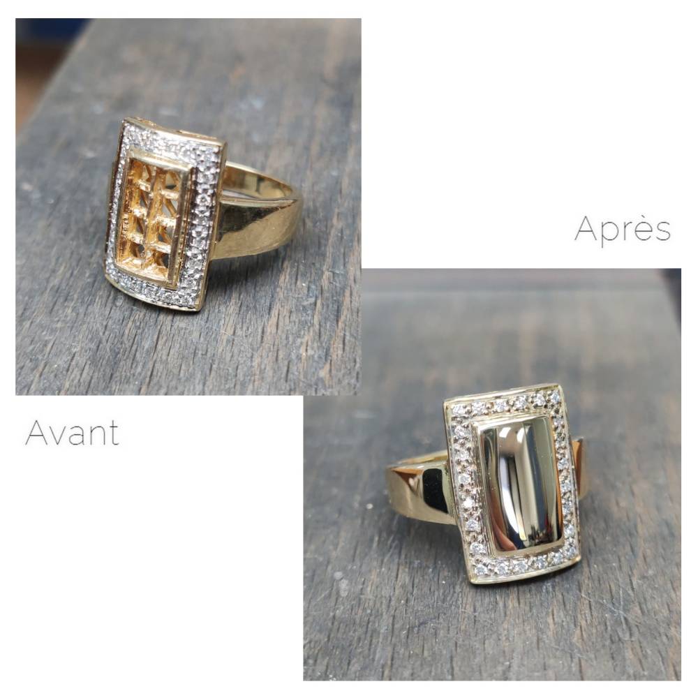 Bague or jaune diamants