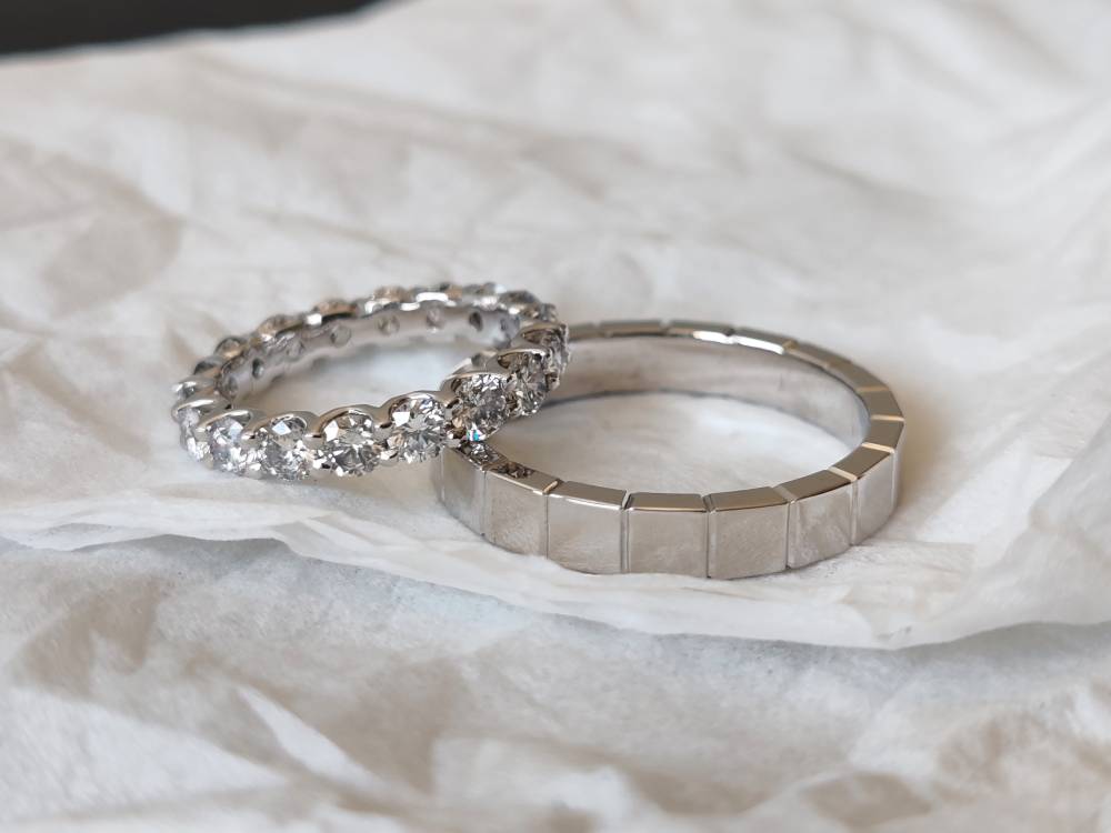 Duo d'alliances or blanc